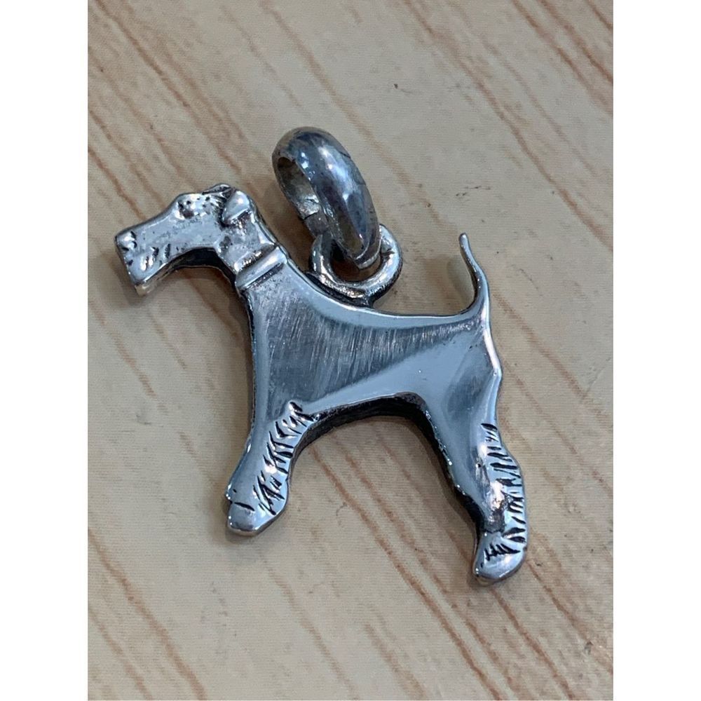 .925 Wire Fox Terrier Dog Sterling Silver Jewelry Charm #pets